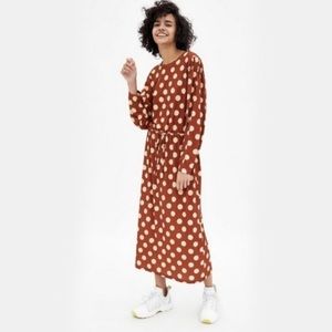 Zara orange polka dot maxi dress
